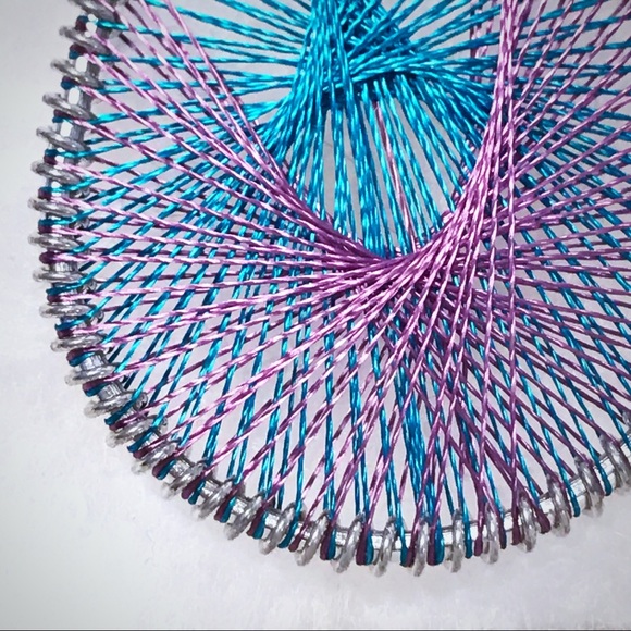 Brand New Handwoven, Turquoise & Purple Earrings - Picture 4 of 4